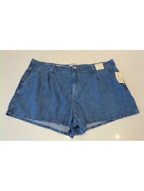 Universal Thread High Rise Pleated Denim Shorts Women Size 24